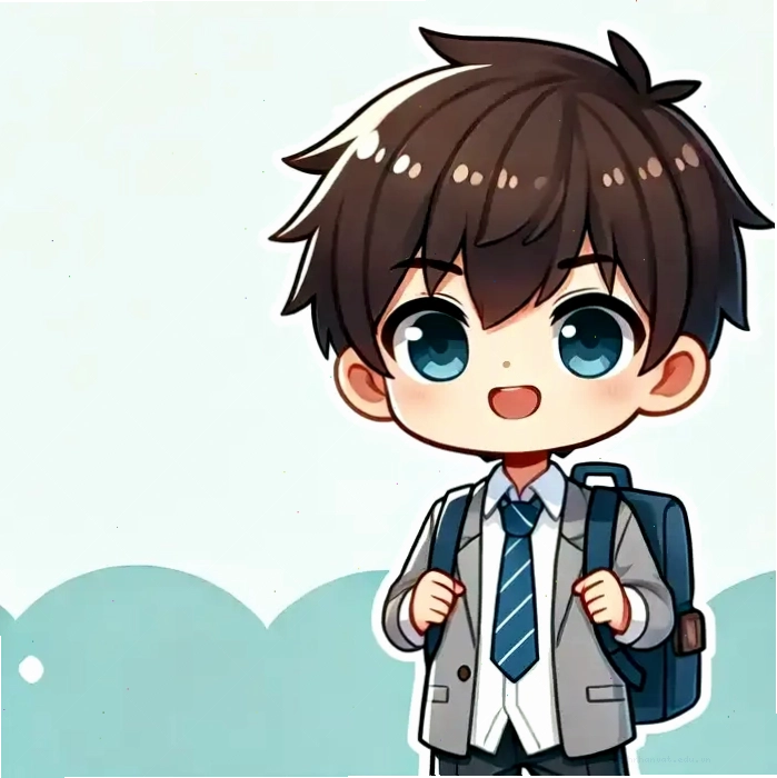Hình chibi nam học sinh cấp 2 đơn giản