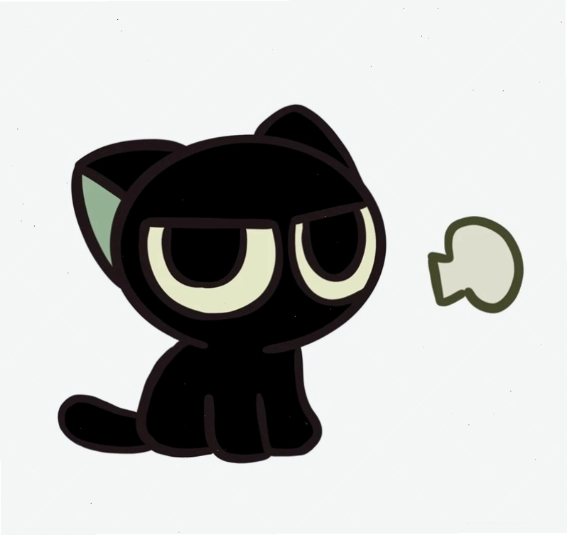Hình mèo cute chibi với đôi mắt lấp lánh