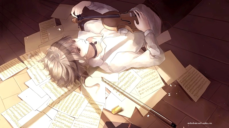 Hình nền anime con trai với trang phục học sinh trên máy tính