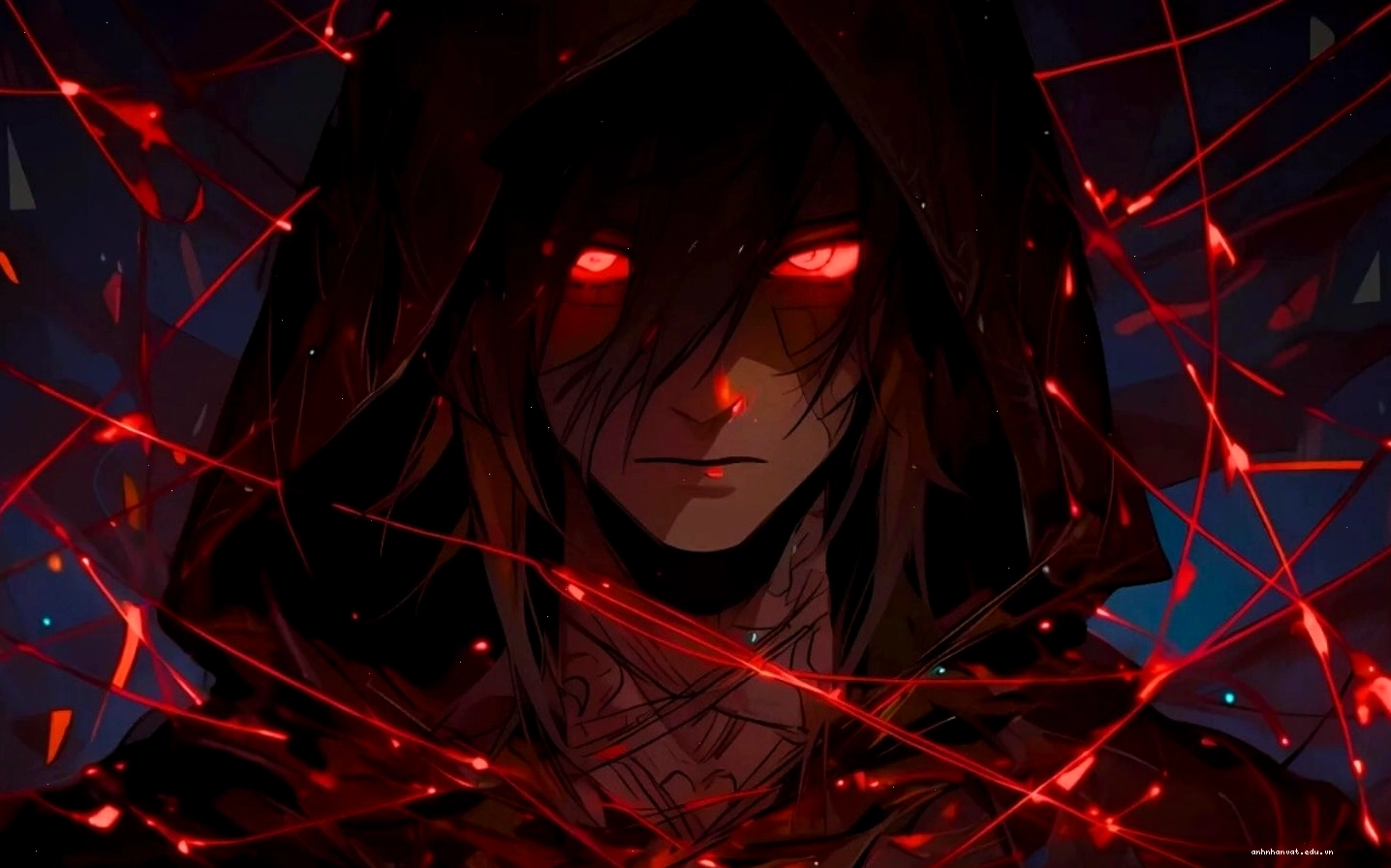 Hình nền anime ma mị, lạnh lùng với đôi mắt bí ẩn của nhân vật nữ