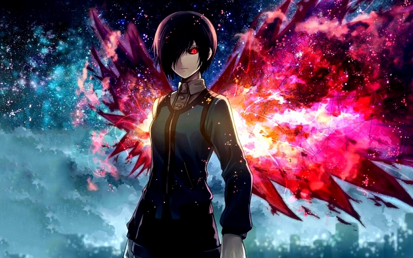 Hình nền anime nam buồn đen trắng, thể hiện sự cô đơn