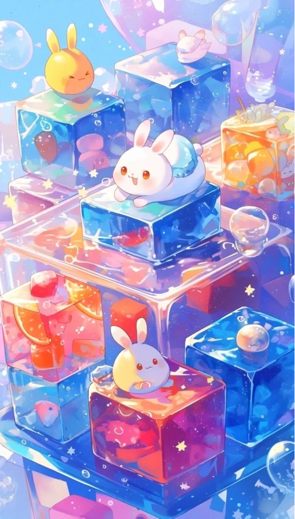 Hình nền điện thoại thỏ chibi ngộ nghĩnh