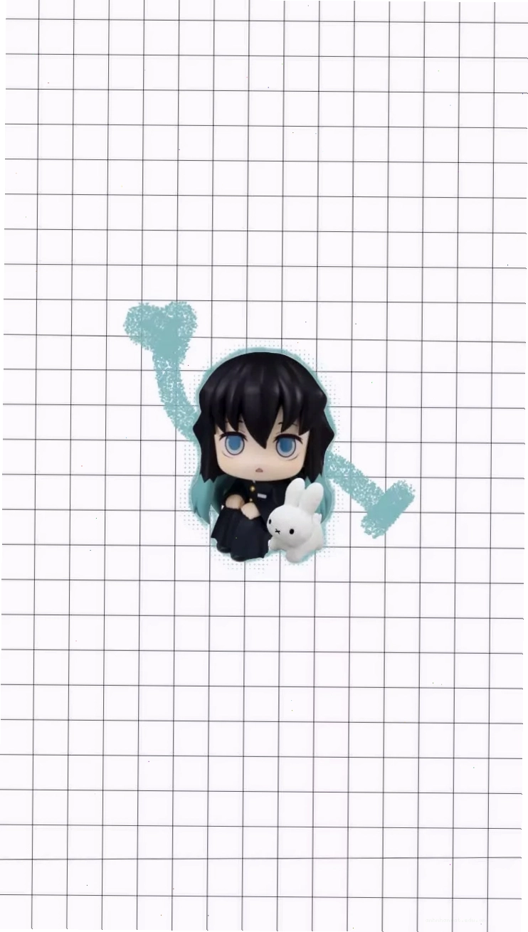 Hình nền Muichiro Tokito chibi dễ thương với trang phục Thợ Săn Quỷ