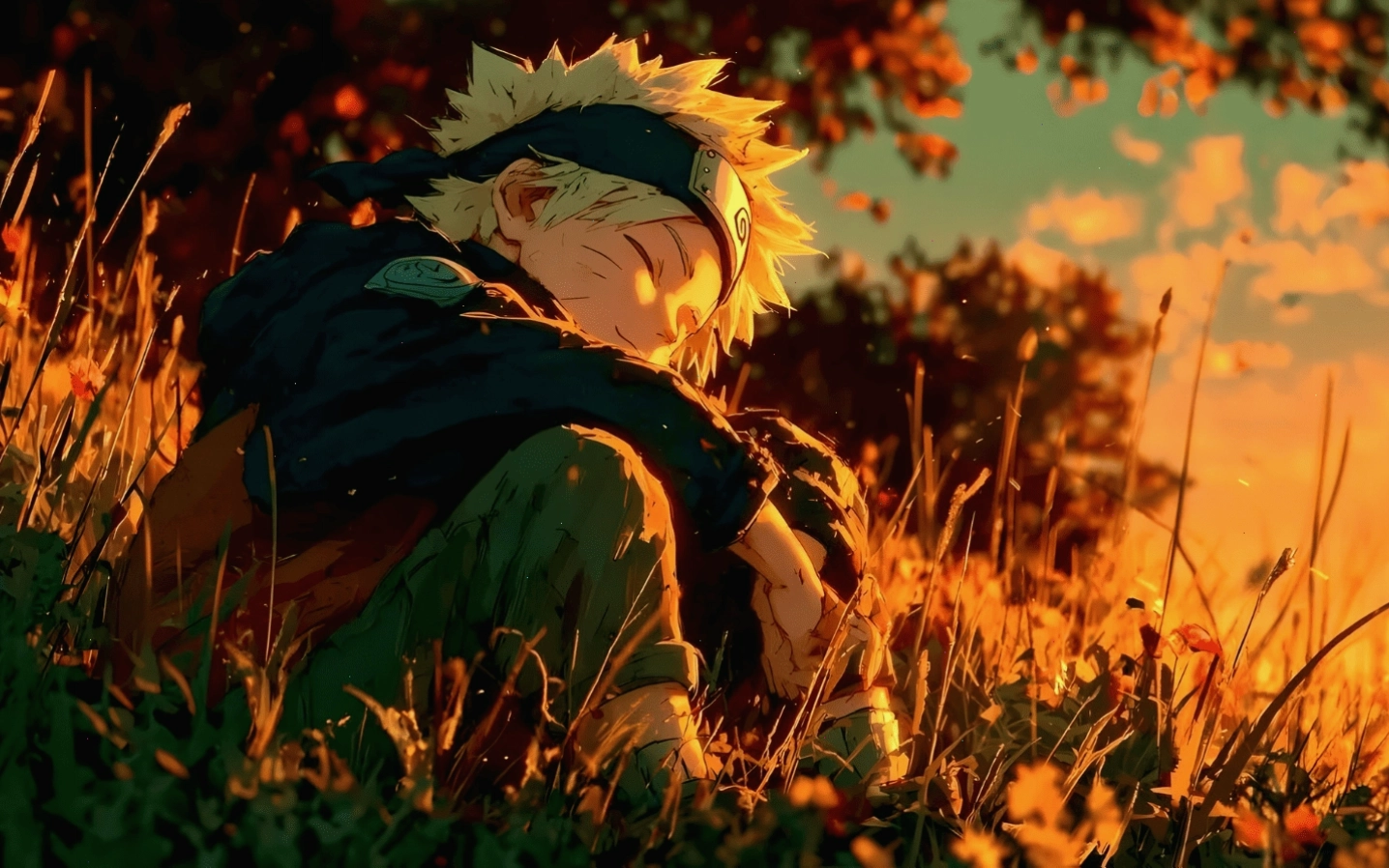 Hình nền Naruto Uzumaki trong nắng vàng rực rỡ