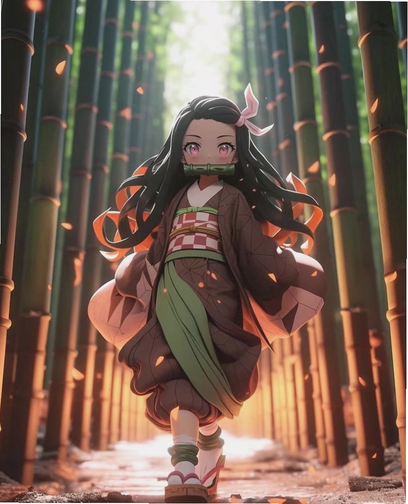 Hình nền Nezuko Chibi Hóa Quỷ cute