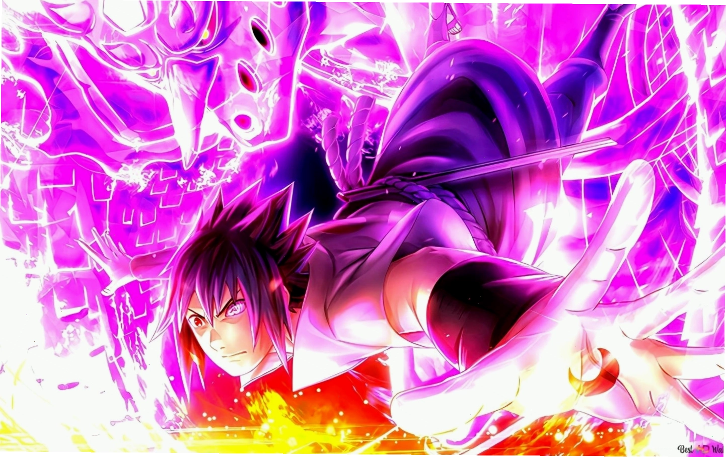 Hình nền sasuke trong phiên bản mạnh nhất, với ánh mắt đầy quyết tâm