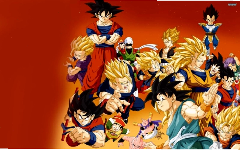 Hình nền Songoku 2K nền đỏ rực lửa