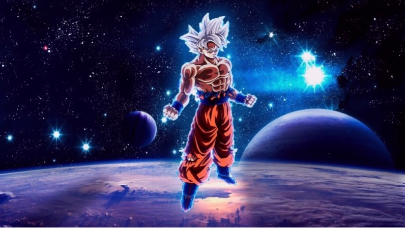 Hình nền Songoku 4K trong không gian vũ trụ bao la