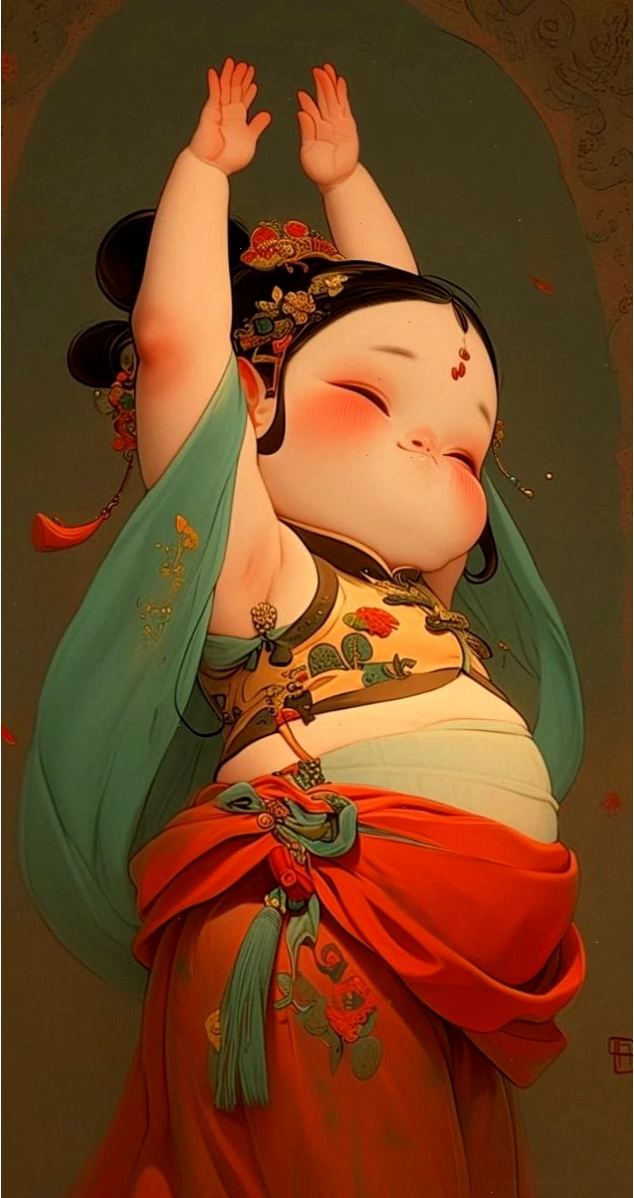 Hình nền Tết bé anime đáng yêu bên bánh chưng