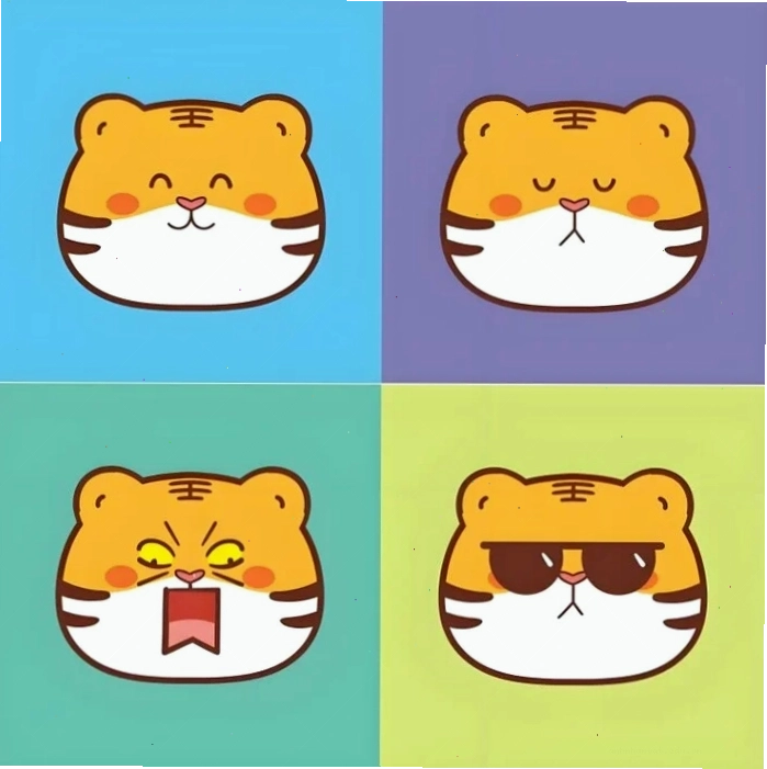 Hổ chibi cute với đôi mắt lấp lánh