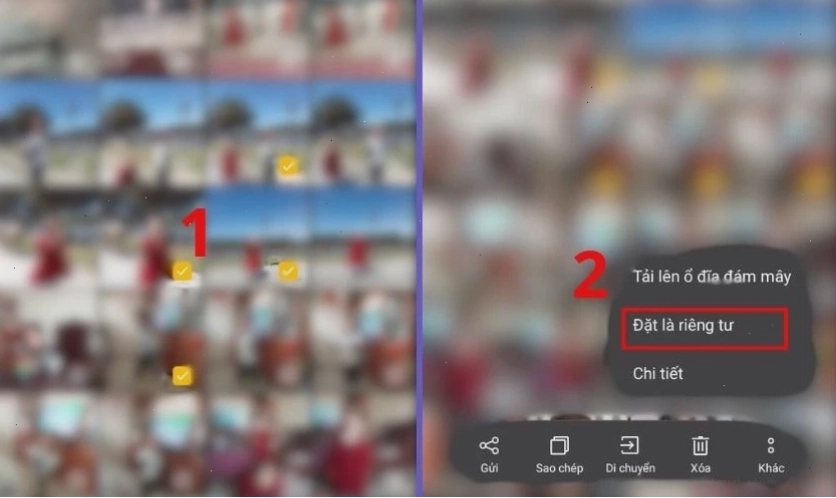 Hướng dẫn đặt ảnh, video, file vào mục riêng tư