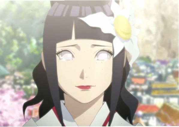 Hyuga Hinata trong trang phục truyền thống của gia tộc Hyuga