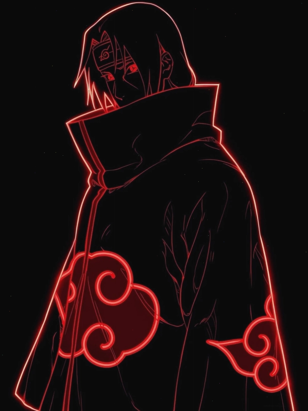 Itachi Uchiha trong bộ trang phục Akatsuki đầy uy lực
