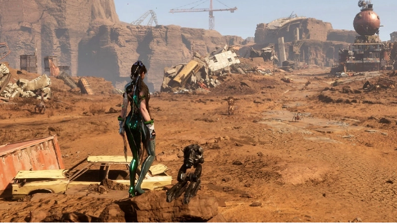 Khung cảnh hoang tàn của vùng đất Wasteland trong Stellar Blade
