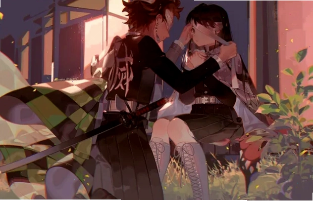 Kimetsu no Yaiba Tanjiro bịt mắt Kanao
