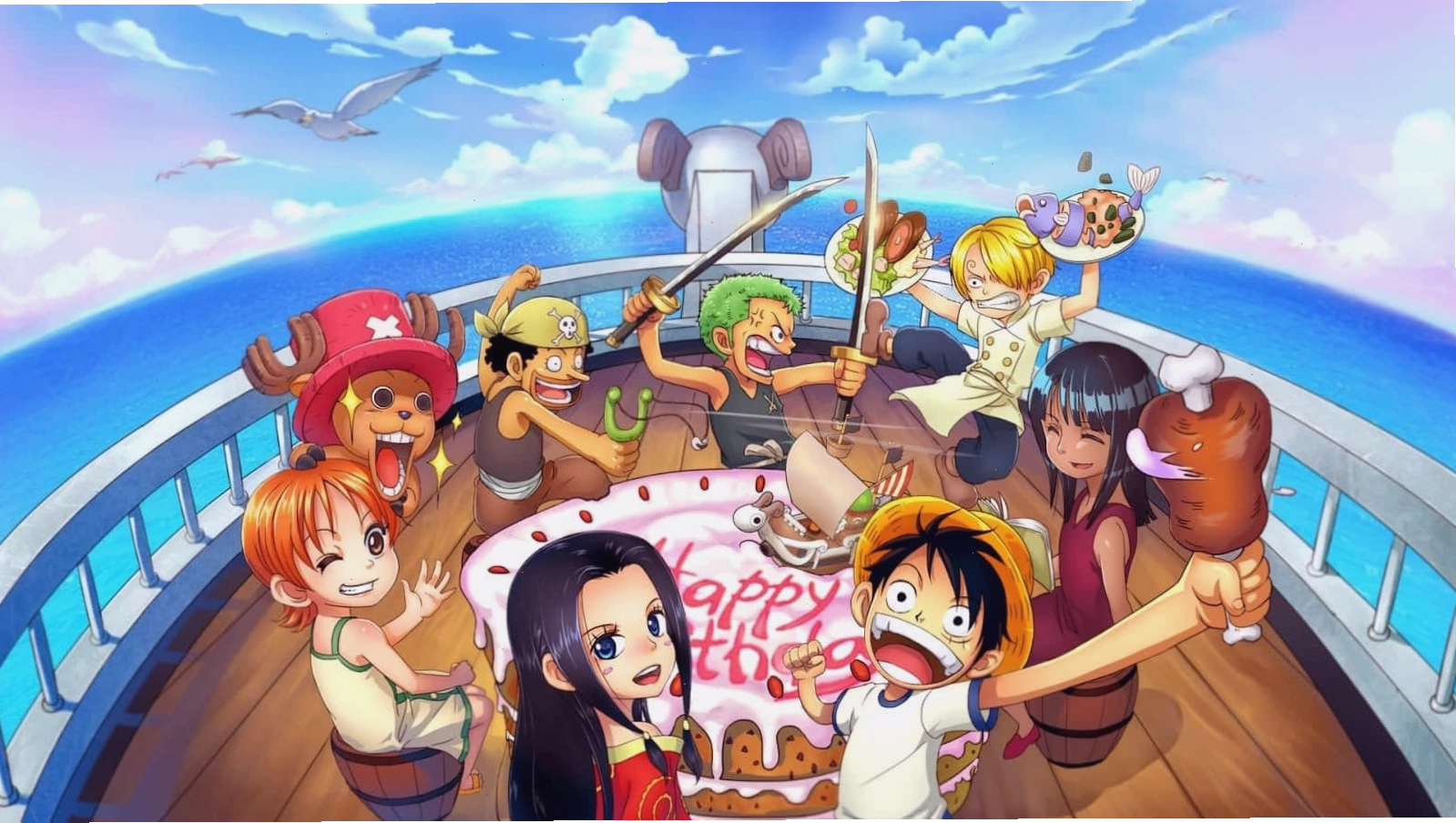 Luffy và các thành viên trong Băng Mũ Rơm