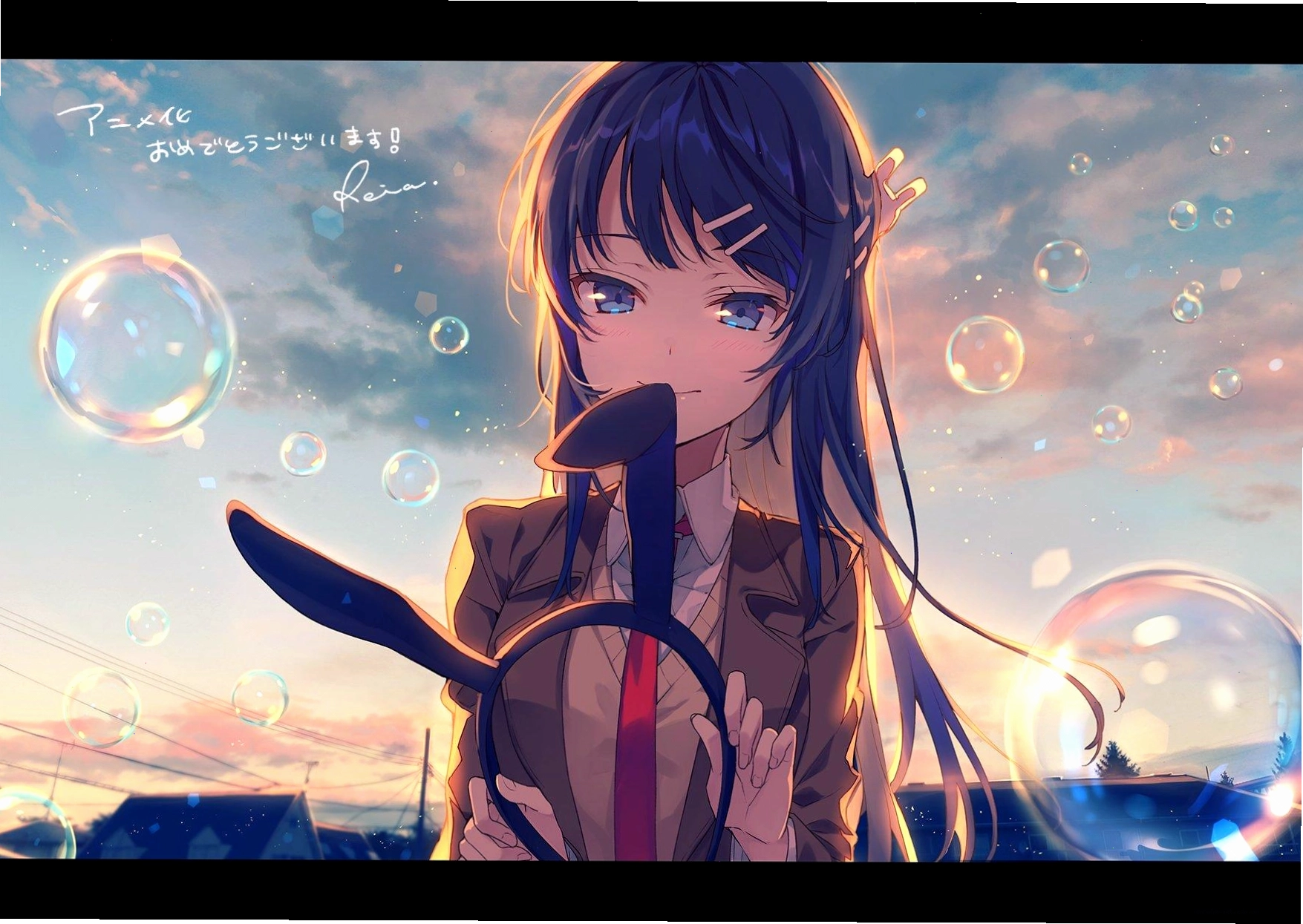 Mai Sakurajima trong trang phục hầu gái gợi cảm - wallpaper