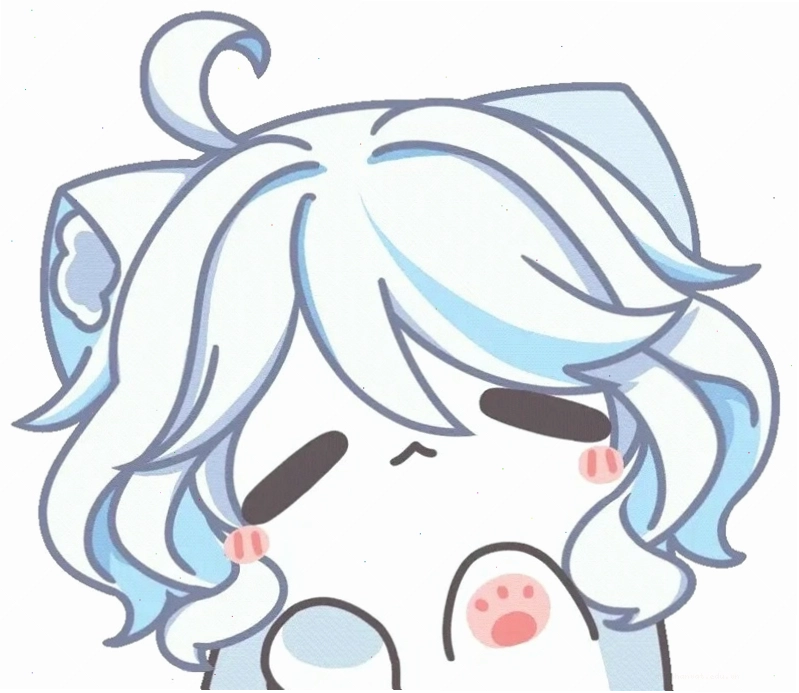 Mèo chibi dễ thương với bộ lông màu trắng tinh