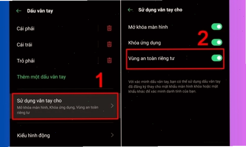 Mở khóa xem ảnh riêng tư bằng sinh trắc học