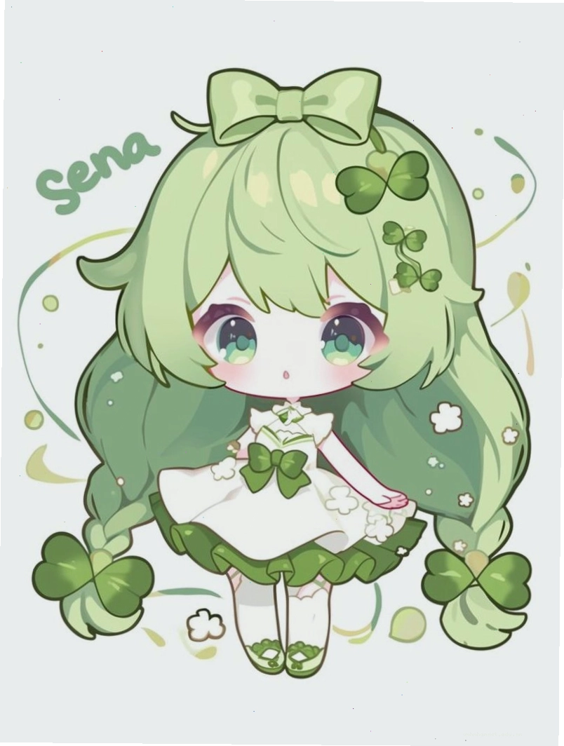 Một cô gái chibi đang đọc sách trong thư viện yên tĩnh