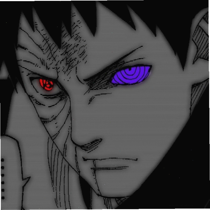 Naruto Uzumaki trong phong cách anime trắng đen