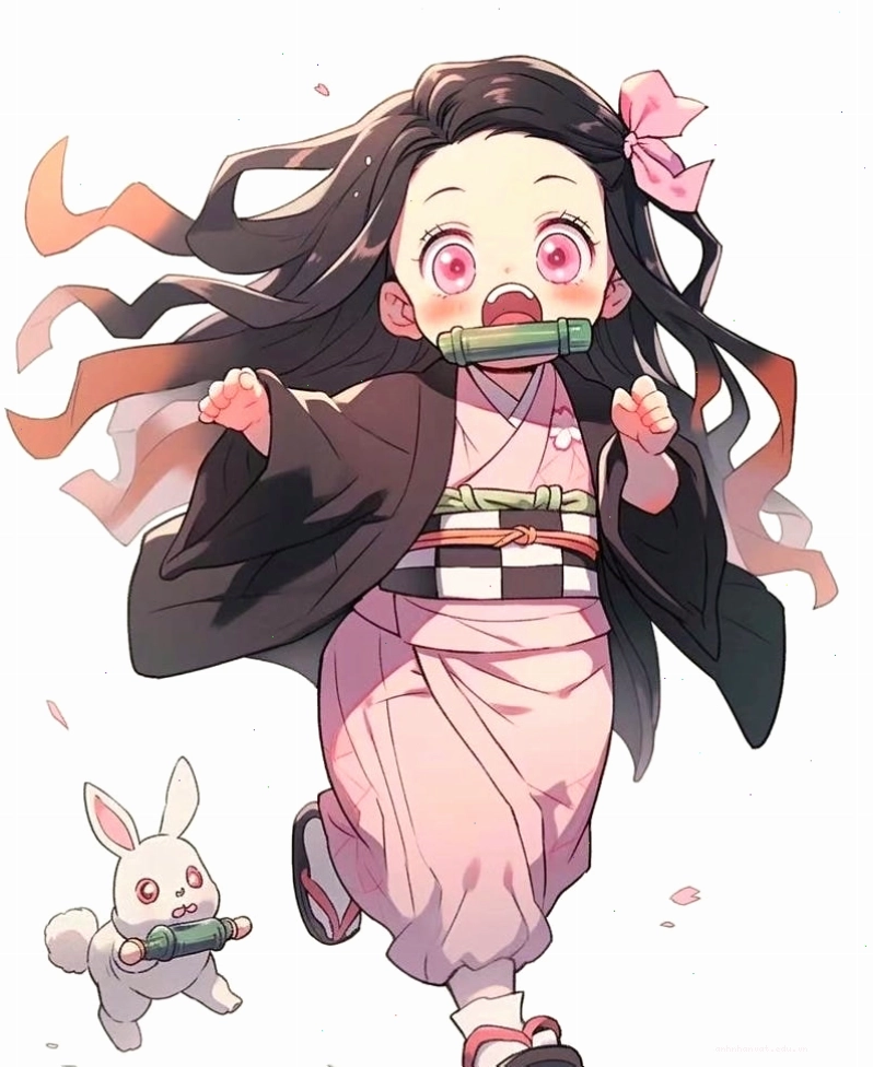 Nezuko Chibi Hóa Quỷ đơn giản