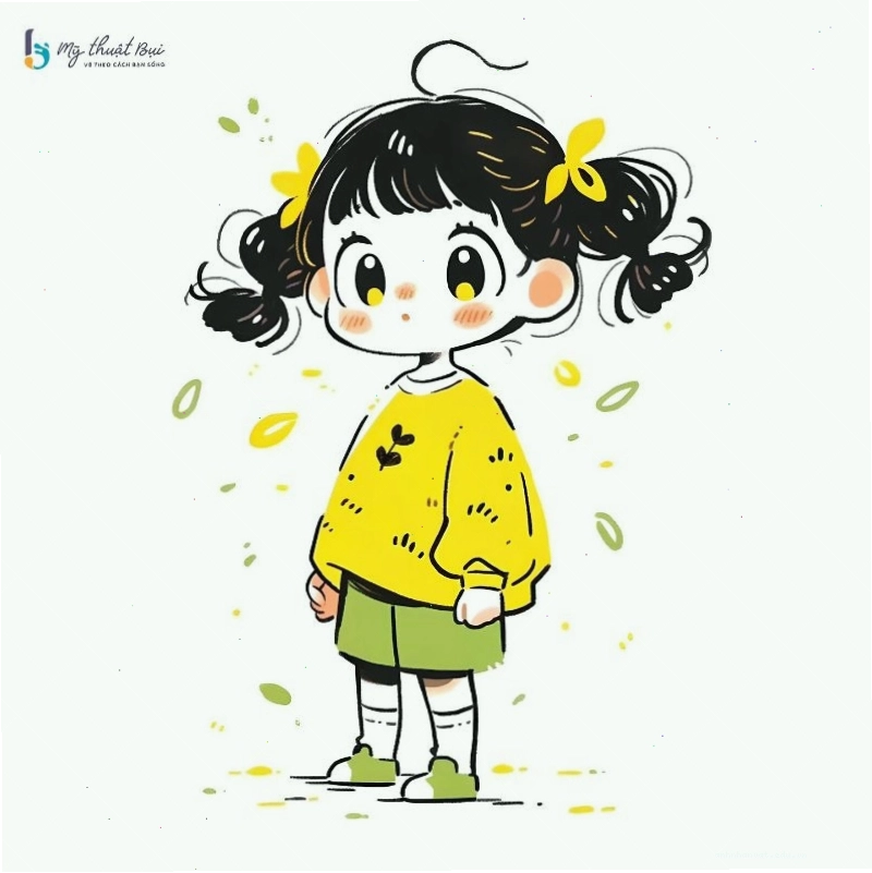 Nhân vật anime chibi nam với nụ cười tươi tắn và phong cách trẻ trung