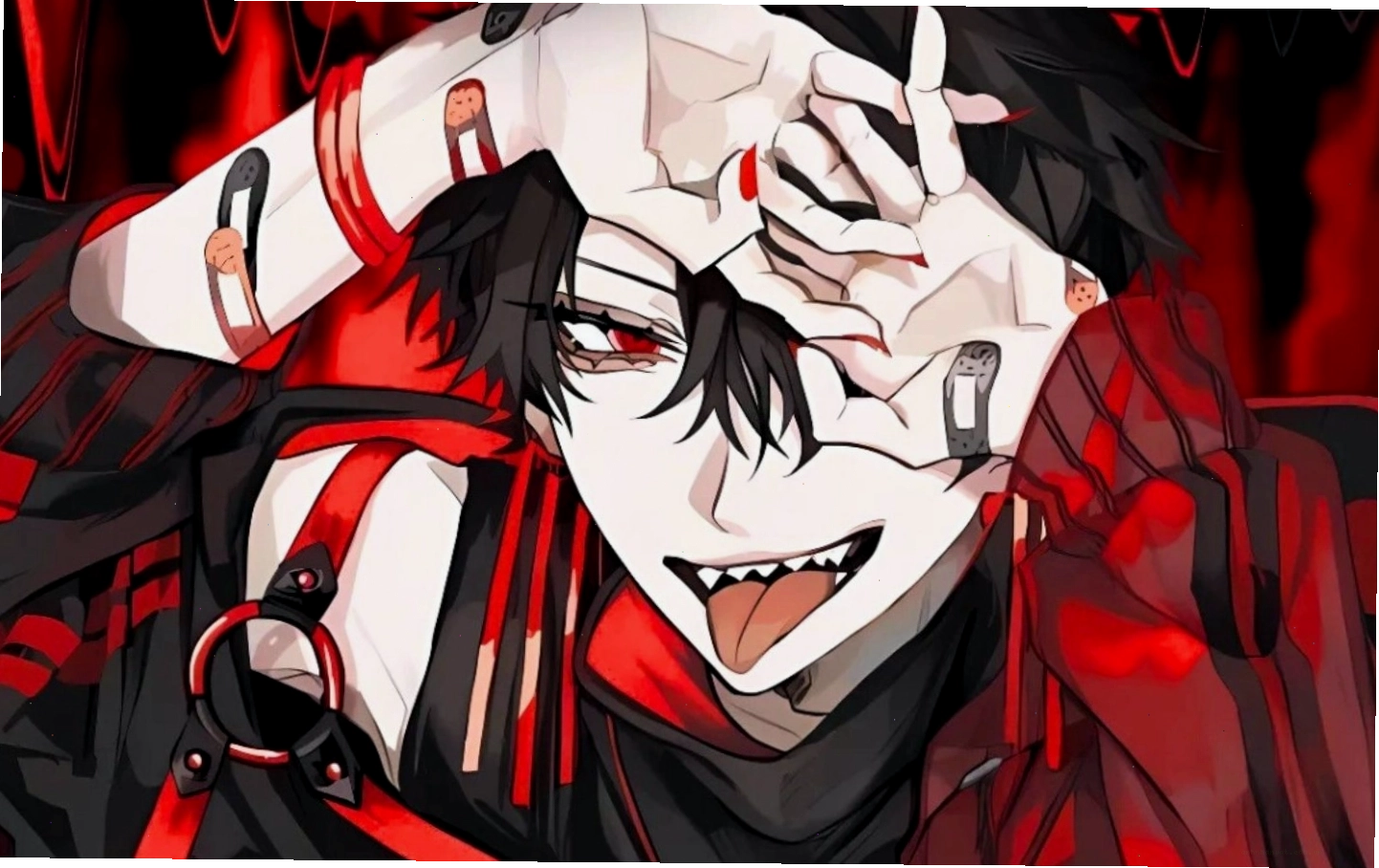 Nhân vật anime lạnh lùng, mạnh mẽ đầy nguy hiểm trong tư thế chiến đấu
