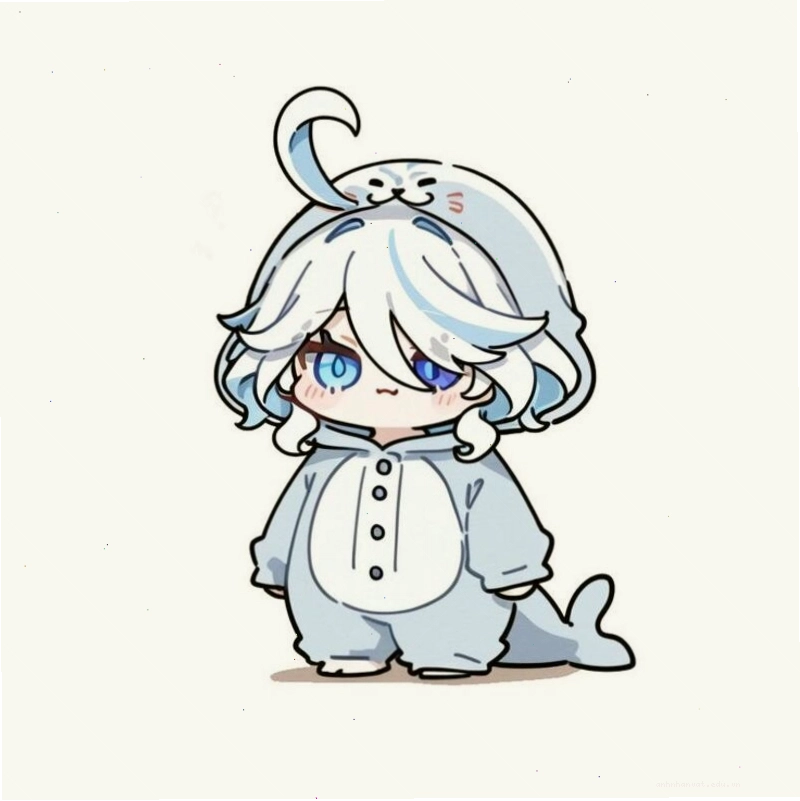 Nhân vật anime nam với biểu cảm ngạc nhiên dễ thương