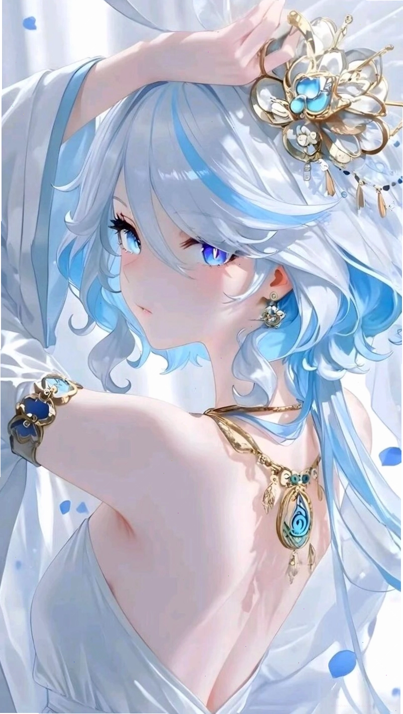 Nhân vật anime nữ với biểu cảm lạnh lùng và trang phục đen
