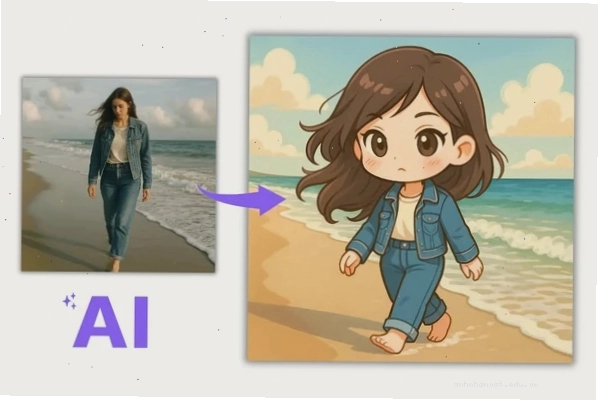 Nhân vật chibi đang trong quá trình phác thảo với tỷ lệ đầu to, thân nhỏ