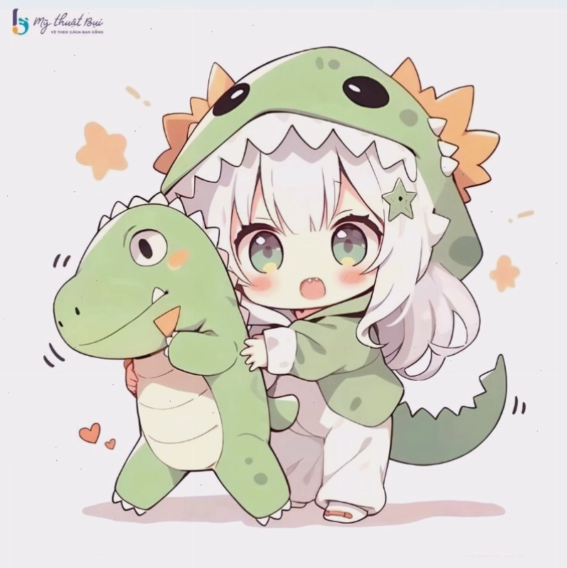 Nhân vật chibi nữ cá tính với phong cách hiện đại