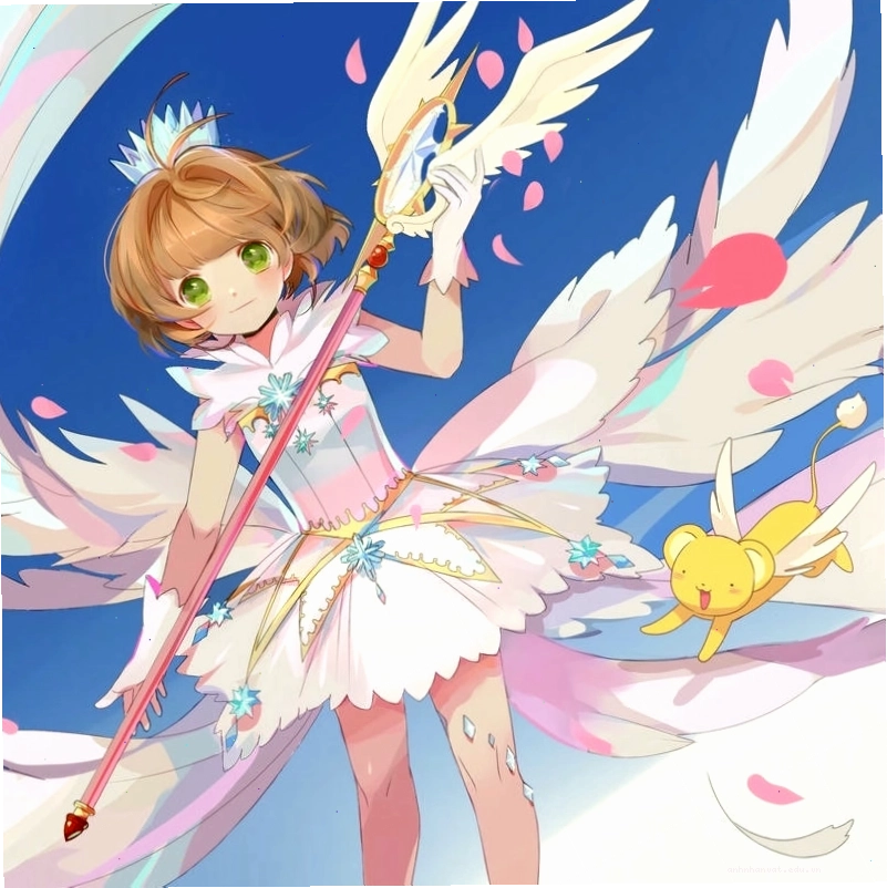 Sakura Kinomoto anime xinh đẹp trong trang phục phép thuật
