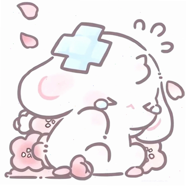 Thỏ chibi đang nhấm nháp lá cỏ xanh mướt