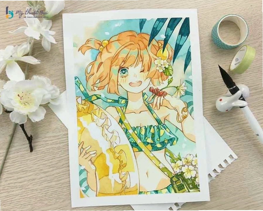 Tranh vẽ anime đơn giản đẹp mắt