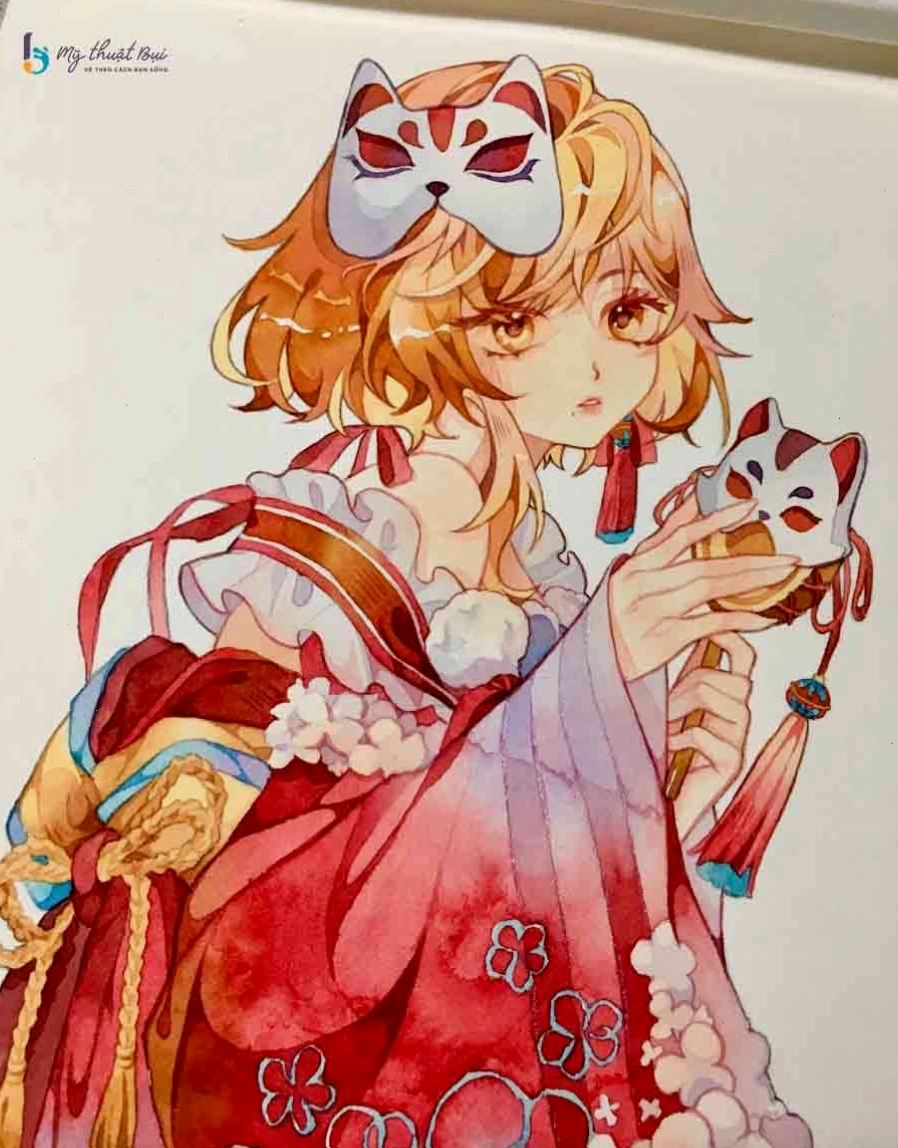 Tranh vẽ anime nữ đơn giản với phong cách hiện đại