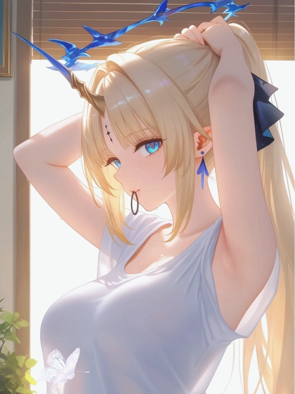 Waifu anime 4k với trang phục lộng lẫy và thần thái sang trọng