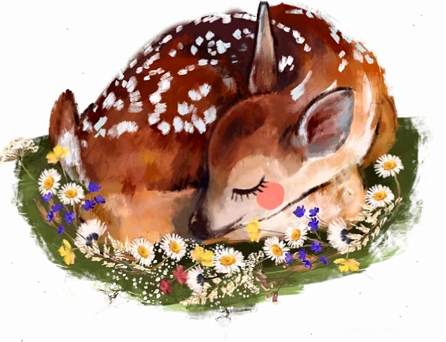 Hình ảnh chibi con nai trong thiên nhiên tươi đẹp