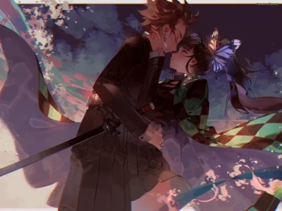 Ảnh Tanjiro và Kanao: Khoảnh khắc tình yêu ngọt ngào từ Kimetsu no Yaiba